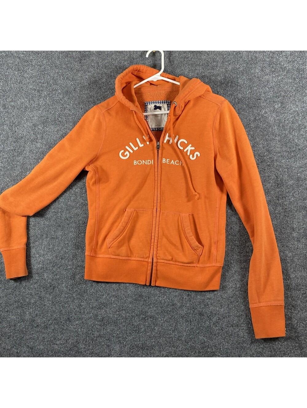 Gilly Hicks Sydney Size M Full Zip Pull Over Hoodie Soft Jacket Orange Ac Read